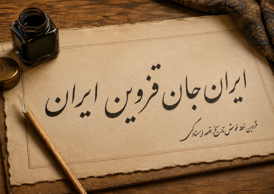 قزوین جان   رویداد ملی ایران جان قزوین ایران   پوستر 9   خط خوش تاریخ و قلعه ایستادگی و خوشنویسی